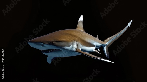 Blacktip Shark in the solid black background photo