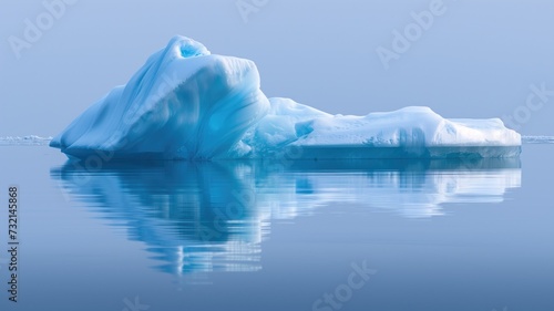 Serene image of a large iceberg floating in calm blue waters under a clear sky © Татьяна Макарова