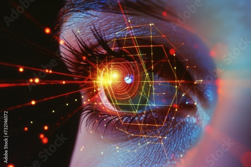 Human Cyborg AI Eye optic nerve fiber. Eye eyelid care optic nerve lens color vision deficiency lenses color vision. Visionary iris color vision deficiency management sight pupil behavior eyelashes