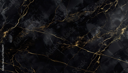 Abstract luxury black marble with refined yellow gold streaks texture wallpaper background backdrop. Elegant, glamorous, modern, glam, chic, gentry, rich design photo