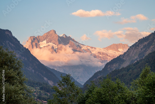 The alps peak in sunset light - Switzerland 