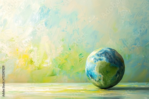 earth day  rendered in impressionism style  copy space -  generative ai