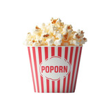 Popcorn bucket on a transparent background with copy space Ai generative.