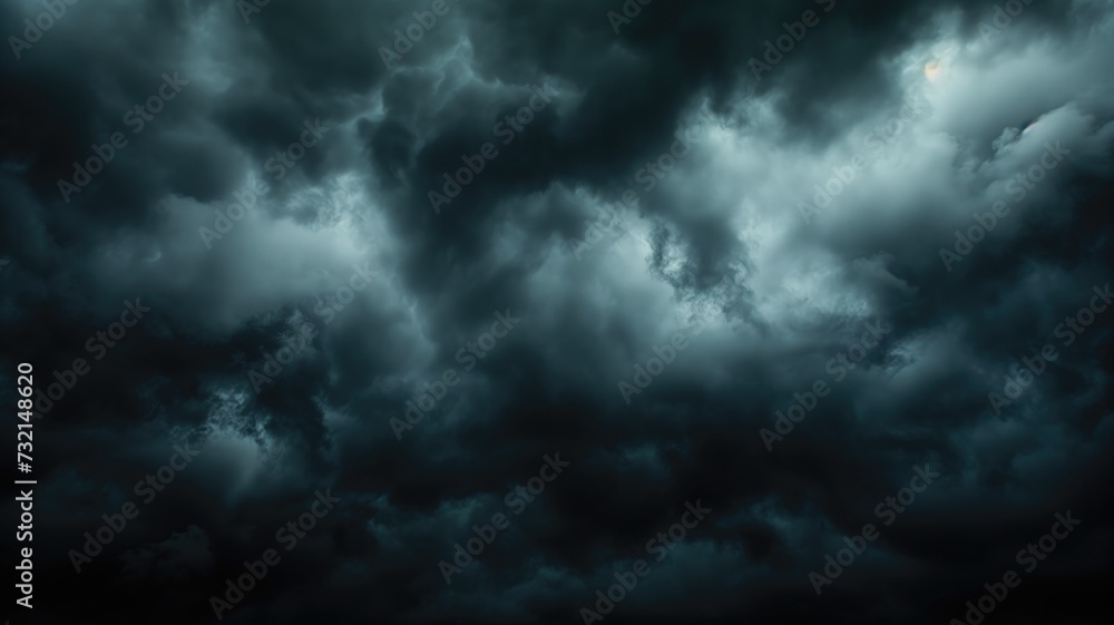Dark storm clouds with a glimpse of light