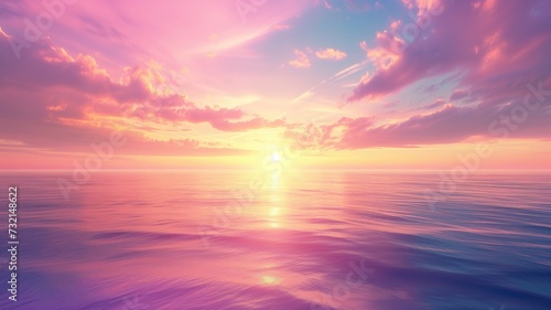 Serene ocean sunset with pastel skies © Татьяна Макарова