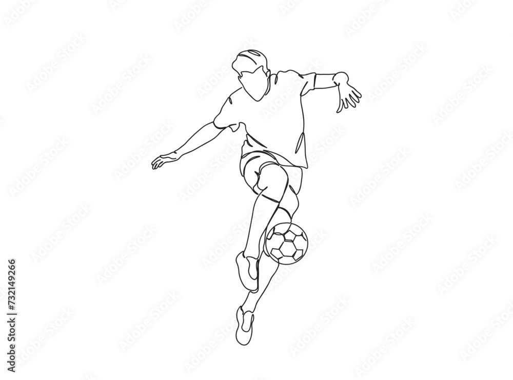 Fototapeta premium Soccer Player Single Line Drawing Ai, EPS, SVG, PNG, JPG zip file