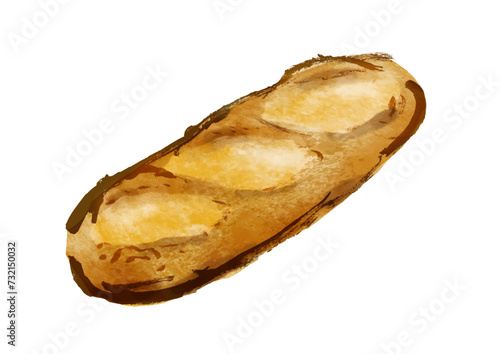 フランスパン、バタールの手描きイラスト