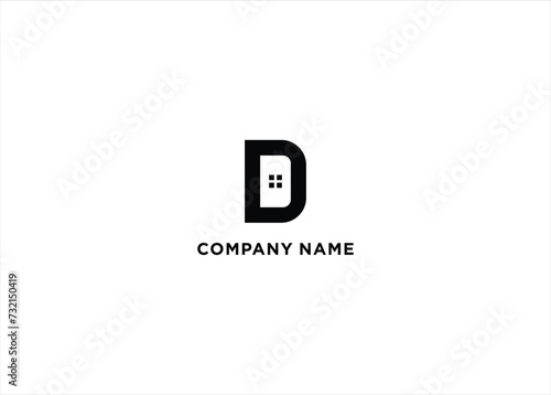 Letter D With Home Logo Vector Modern Abstract