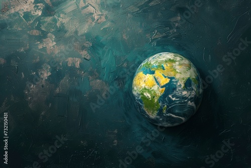 earth day, rendered in impressionism style, copy space - generative ai