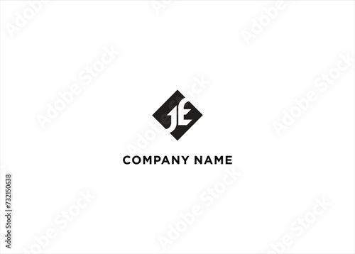 JE logo design vector template