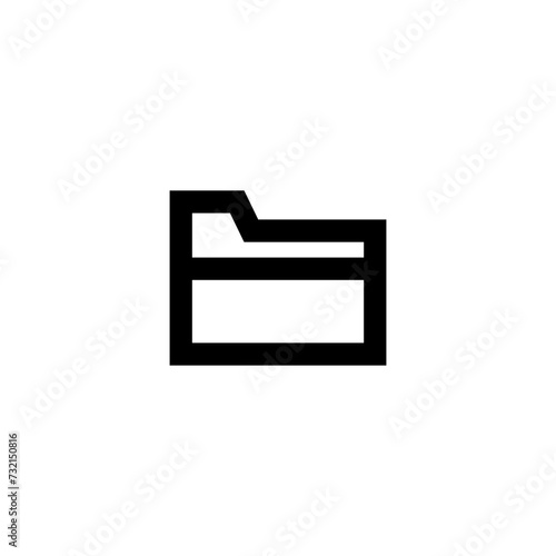 File Data Icon Simple Line Style Folder Vector Perfect Web and Mobile Illustration 