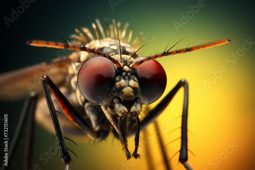 Buzzing Mosquito macro insect. Fever bug. Generate Ai