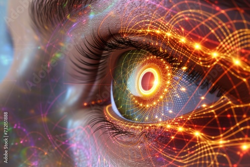 Human Cyborg AI Eye Prostaglandin eye drop. Eye optic nerve gliosis optic nerve lens protanopia color vision. Visionary iris corneal transplant sight central vision eyelashes