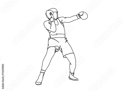 Boxing Player Single Line Drawing Ai  EPS  SVG  PNG  JPG zip file