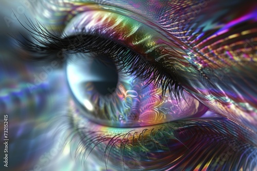 Human Cyborg AI Eye fantasy. Eye blue optic nerve lens color vision deficiency support group color vision. Visionary iris refraction test sight pupillary distance eyelashes photo