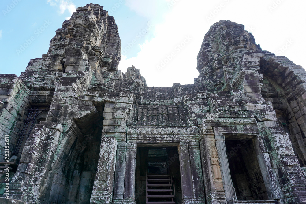 Siem Reap, Cambodia -December 11, 2023 : Angkor Wat temple complex in Cambodia. The largest temple in the world, Bayon temple