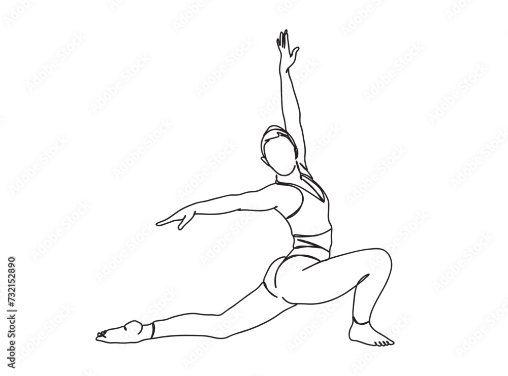 Yoga Girl Single Line Drawing Ai, EPS, SVG, PNG, JPG zip file Yoga Girl Single Line Drawing Ai, EPS, SVG, PNG, JPG zip file