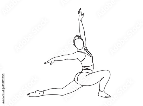 Yoga Girl Single Line Drawing Ai, EPS, SVG, PNG, JPG zip file