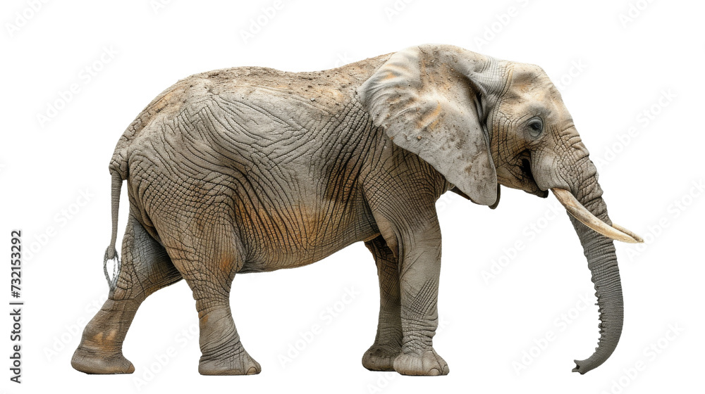 Elephant Walking on White Background Elephant Walking on White Background