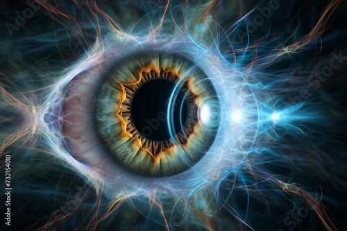 Human Cyborg AI Eye optic nerve regeneration treatment. Eye optic nerve optic nerve lens lashes color vision. Visionary iris Conjunctivitis eye drop sight eye eyelashes