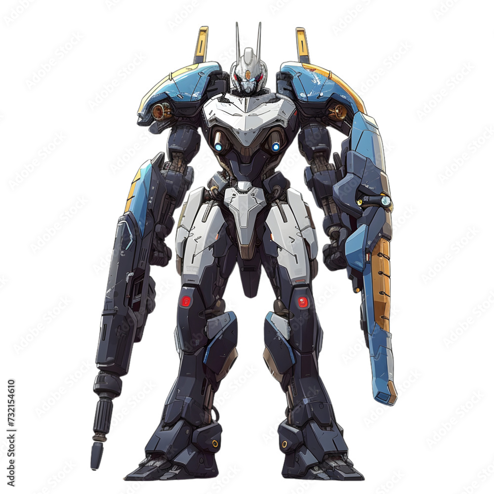 Fototapeta premium robot cyborg soldier, anime mecha battle suit