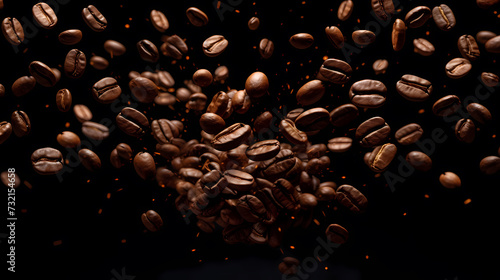 Hot roasted coffee, commercial photography