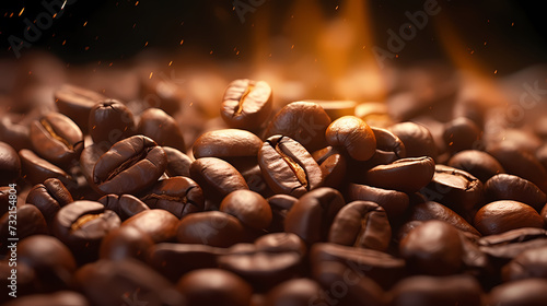 Hot roasted coffee, commercial photography