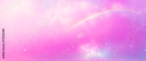 紫色のユニコーンの背景。キラキラ星とボケ味を持つパステル水彩の空。ホログラフィック テクスチャを持つファンタジー銀河。魔法の大理石の空間。	