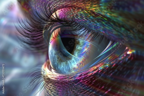 Human Cyborg AI Eye empowerment. Eye epiphora optic nerve lens optic nerve glioma color vision. Visionary iris eye surgery complication sight metaphysical eyelashes