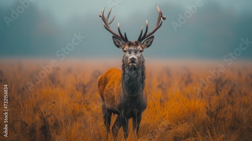A leaf-crowned deer in a mist-filled meadow, embodying tranquility and the journey to sustained wellbeing © Kanisorn