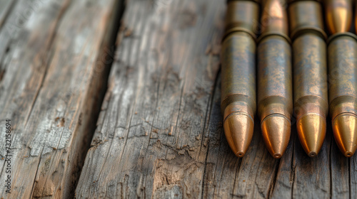 A rifle and a carbine ammo close up