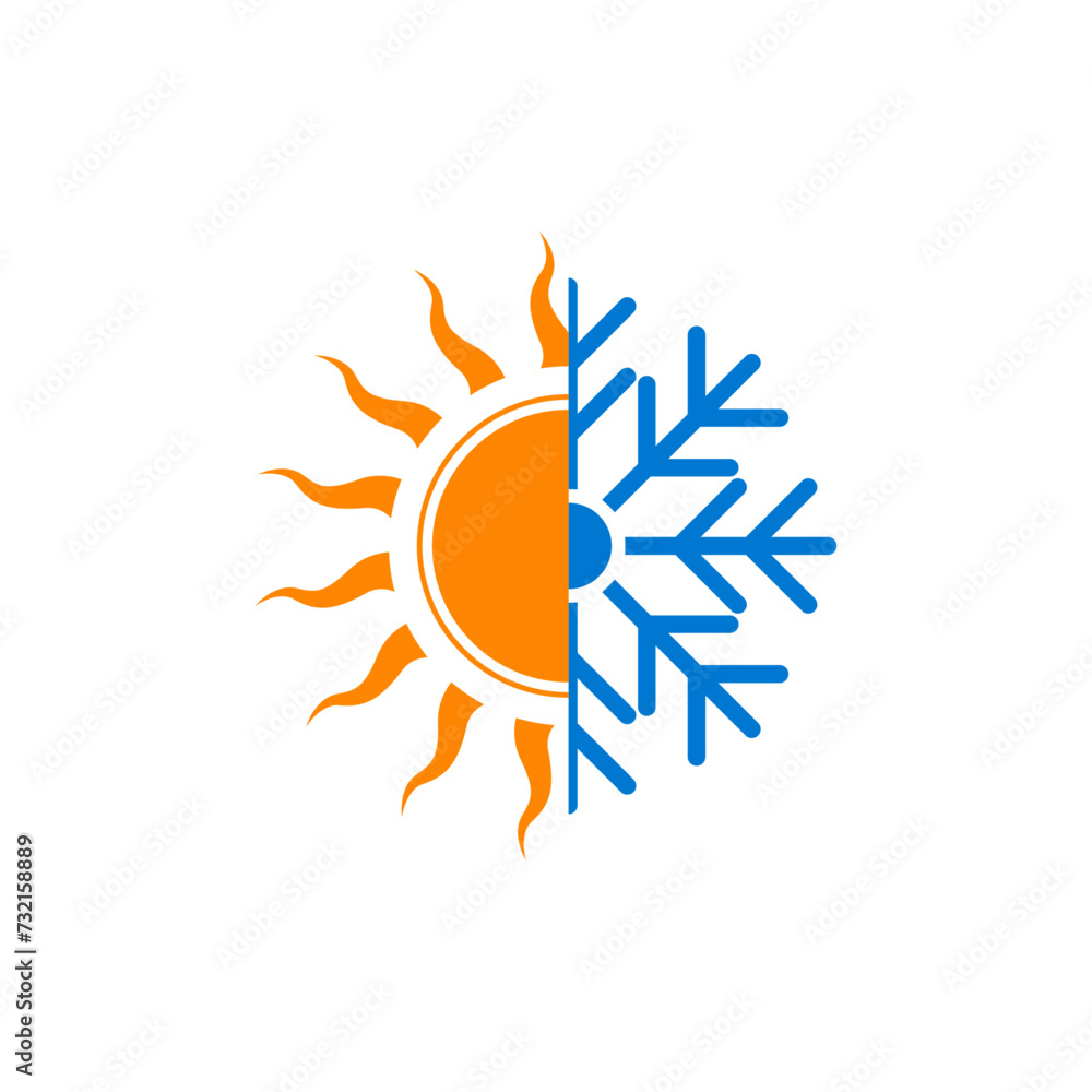 Naklejka premium SUN AND SNOW LOGO