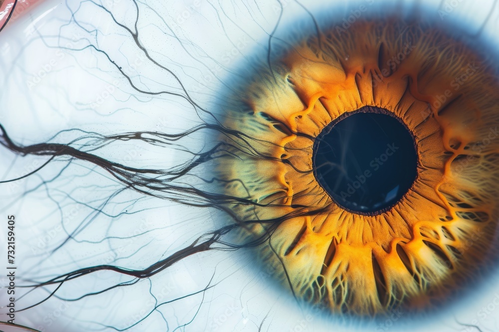 Human AI Eye beauty. Eye Combination eye drop optic nerve lens