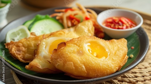 delicious food fried eggs