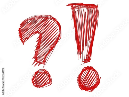 The image shows two symbols drawn in red on a white background. 