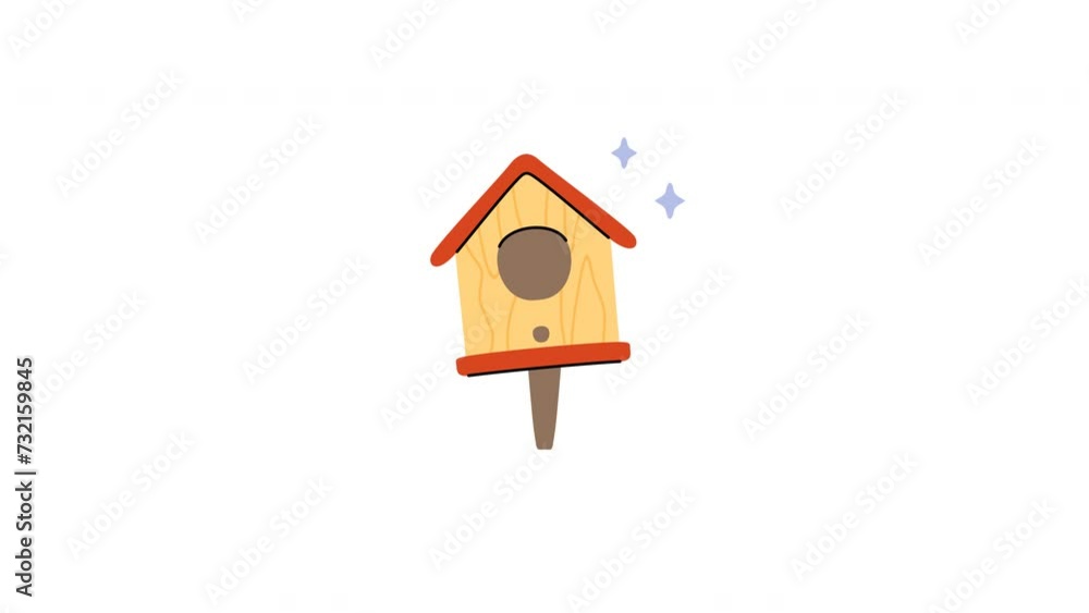 bird house animation with looping , 4k resolution, and Alpha Channel bird house animation with looping , 4k resolution, and Alpha Channel