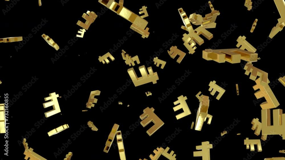 Golden Franc Symbol Flying. Falling Slowly Franc Symbol. Randomly Moving Franc Symbol. Seamless Loop Golden Franc Symbol Flying. Falling Slowly Franc Symbol. Randomly Moving Franc Symbol. Seamless Loop