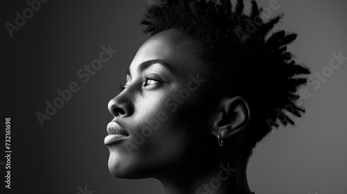 A black and white portrait of a transgender man showcasing the strong and resilient spirit of someone who has overcome adversity to live authentically. © Justlight