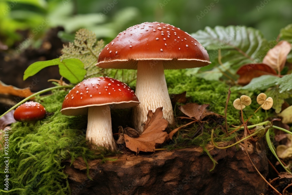 Edible Mushroom boletus edulis. Fungus porcini. Generate Ai Edible Mushroom boletus edulis. Fungus porcini. Generate Ai