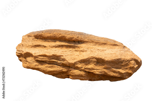  Brown rock isolated on white background