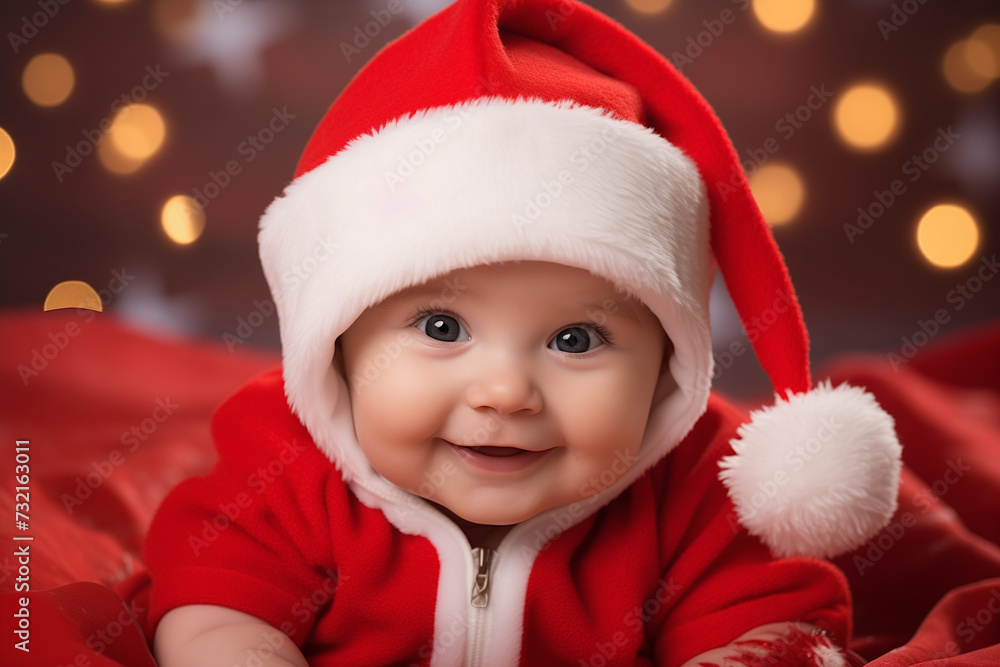 Cute baby in Santa costume Cute baby in Santa costume