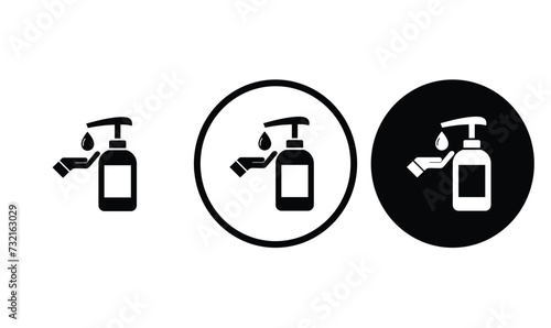 icon Hand sanitizer black outline for web site design 
and mobile dark mode apps 
Vector illustration on a white background