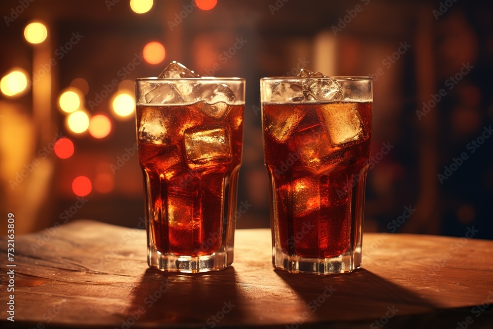 ice lemon tea on the table ice lemon tea on the table