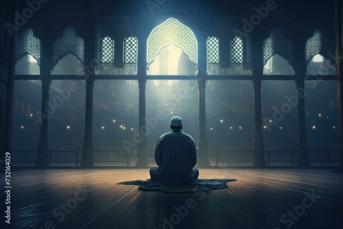 Muslim praying. Islamic education holy. Generate Ai