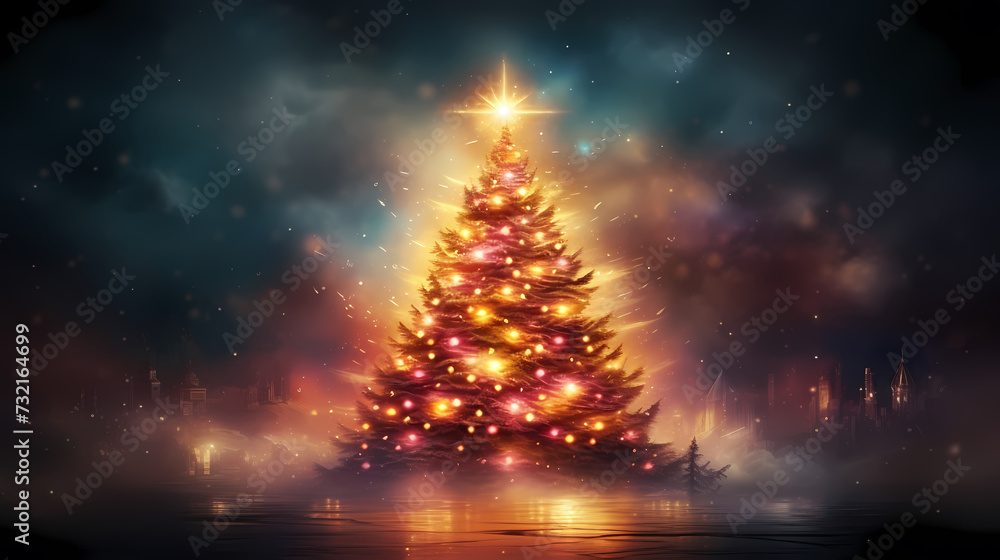 Abstract Christmas tree background wallpaper 3D illustration Abstract Christmas tree background wallpaper 3D illustration