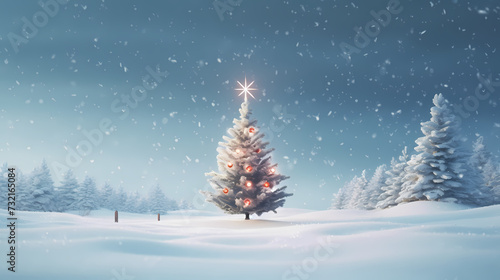Abstract Christmas tree background wallpaper 3D illustration