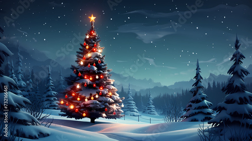 Christmas tree, Christmas background © xuan