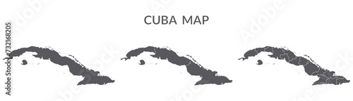 Cuba map. Map of Cuba in grey set