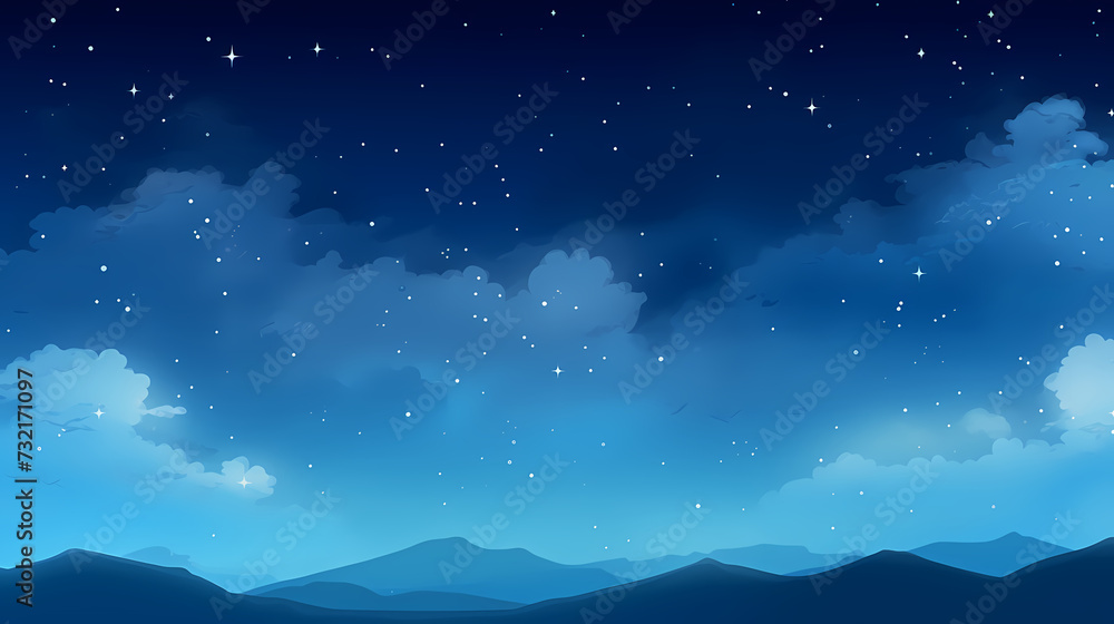 Countless stars twinkle in the night sky