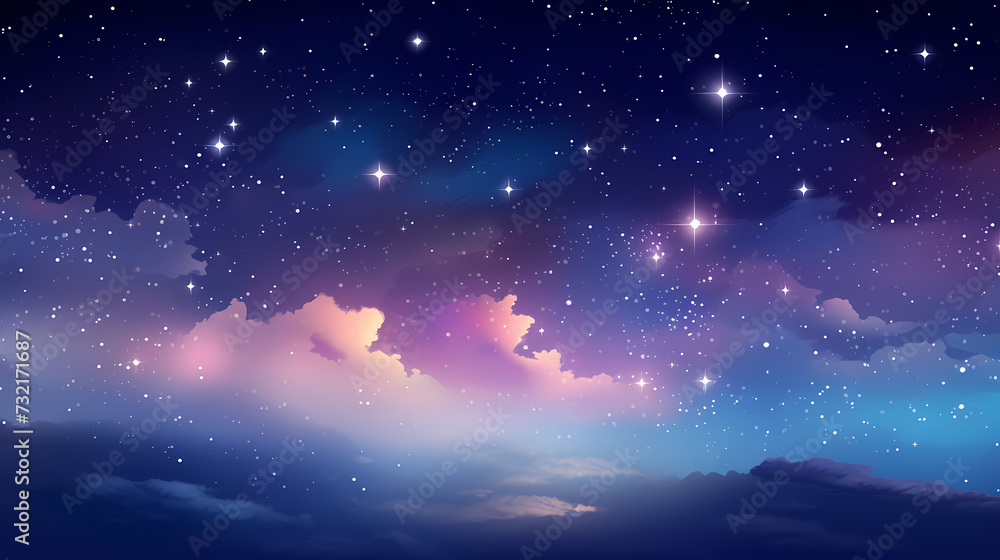 Countless stars twinkle in the night sky Countless stars twinkle in the night sky